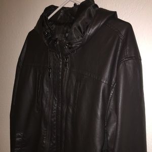 Like New Men's XXL INC Zip up Faux Leather Coat